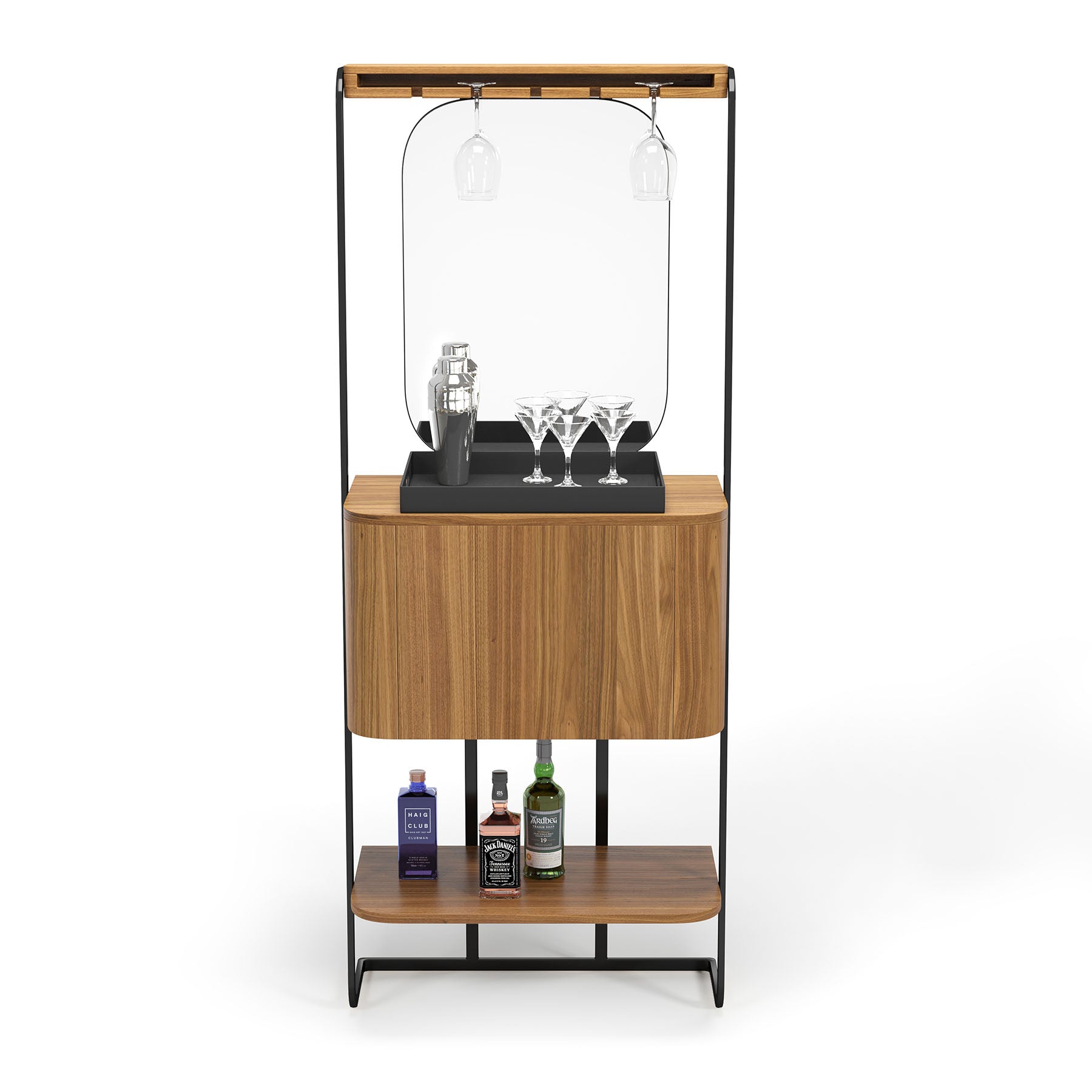 RAM Game Room Prohibition Mini Cocktail Bar - Walnut - Bar only