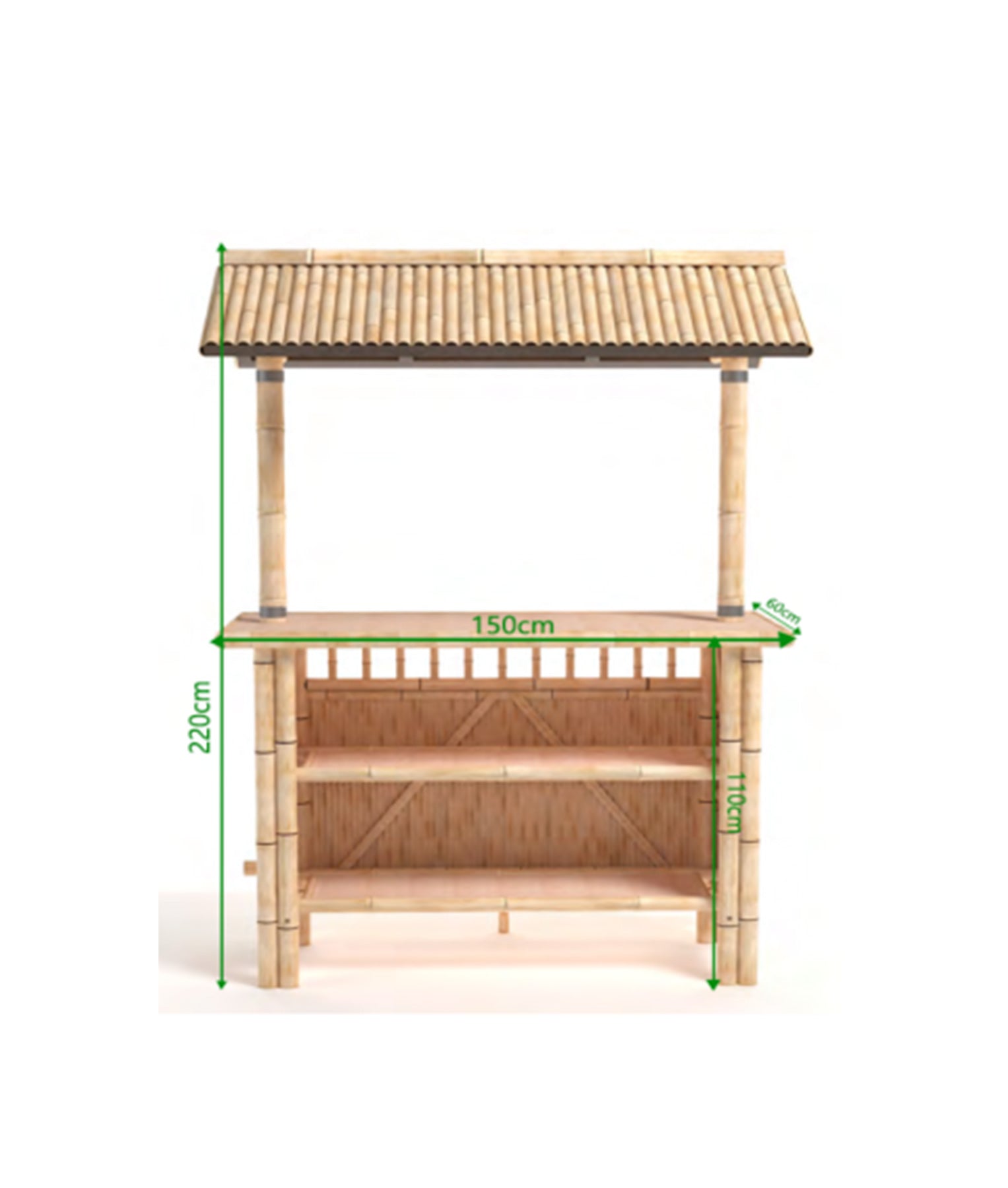 RAM Game Room 60" Bamboo Tiki Bar