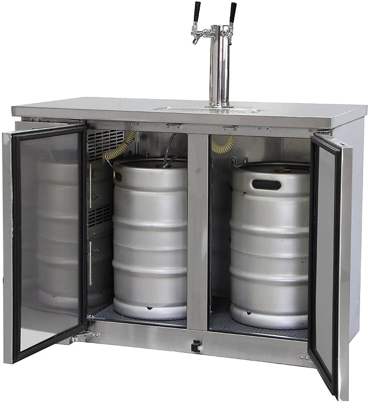 Kegco  49" Wide Dual Tap All Stainless Steel Commercial Kegerator