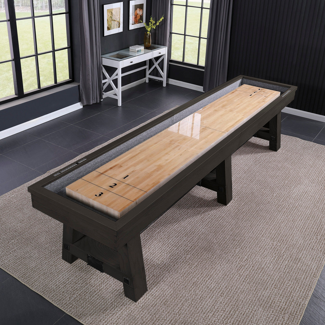 Playcraft 14' Yukon Pro-Style Shuffleboard Table in Weathered Fieldstone