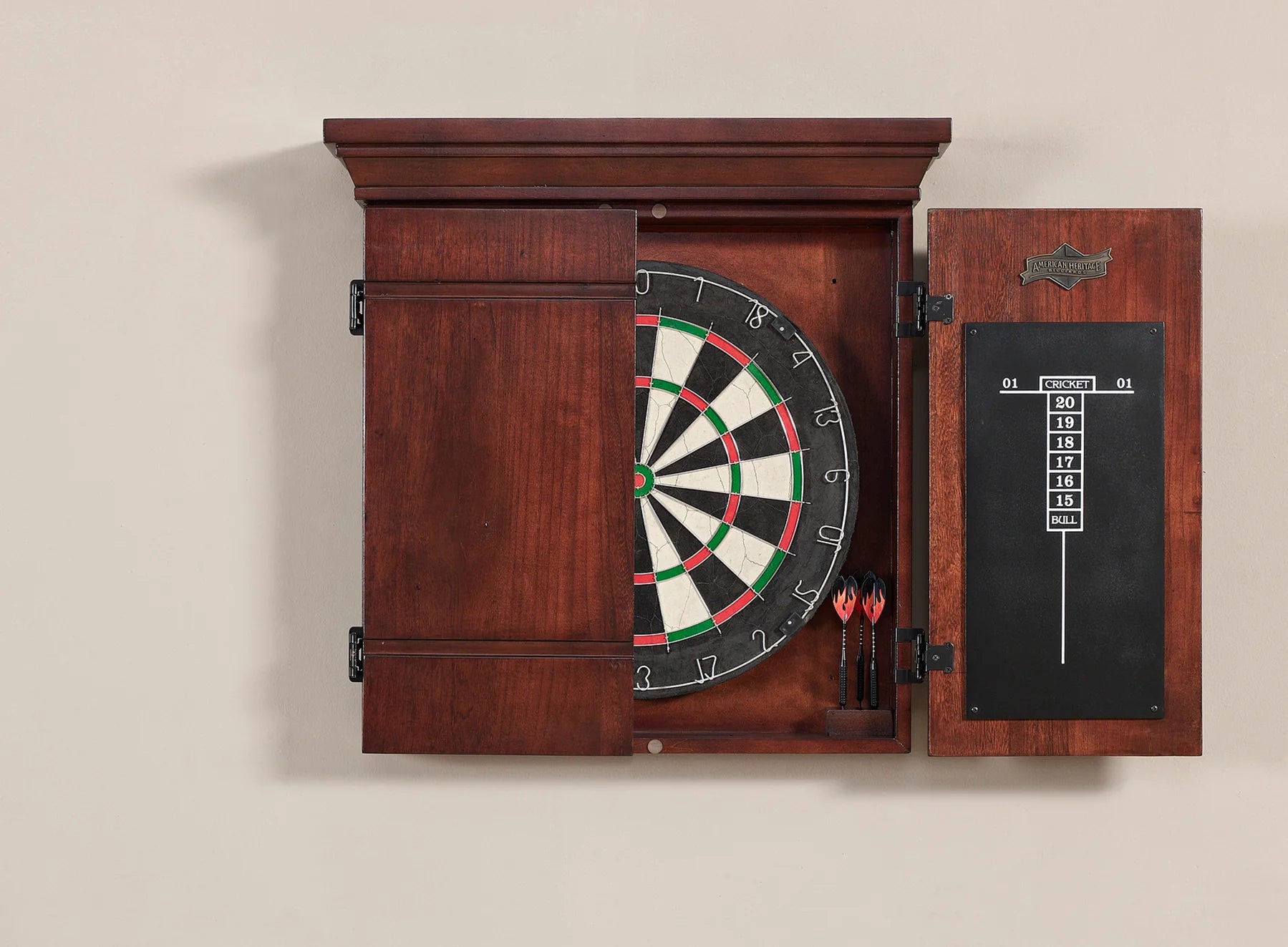 American Heritage Billiards Athos Dartboard Cabinet in Espresso