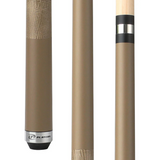 Pool cue with different designs on a white background