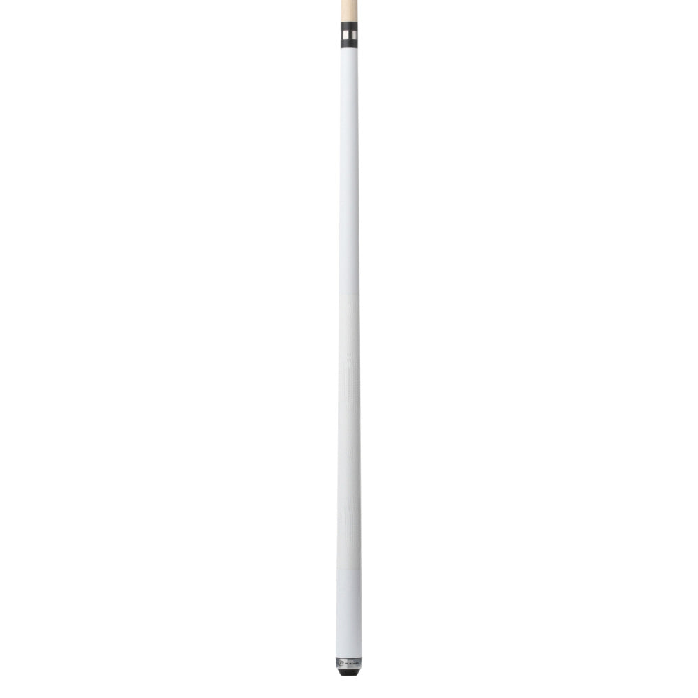 Cue with white body and black base on a white background