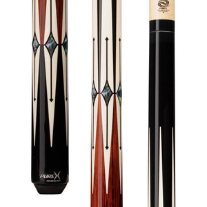 Pure X Black/Cocobolo with Abalone Cue Wrapless Cue