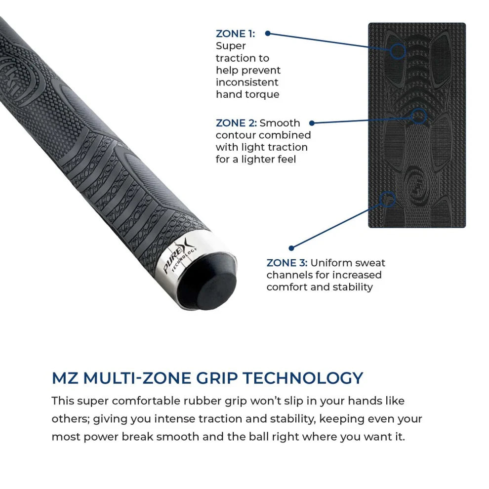 Pure X Black with Blue Recon Cue with MZ Grip