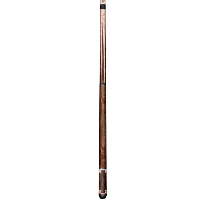 Pure X Matte Smoke Grey Birdseye & Black Palm Cue with Brown Embossed Leather Wrap