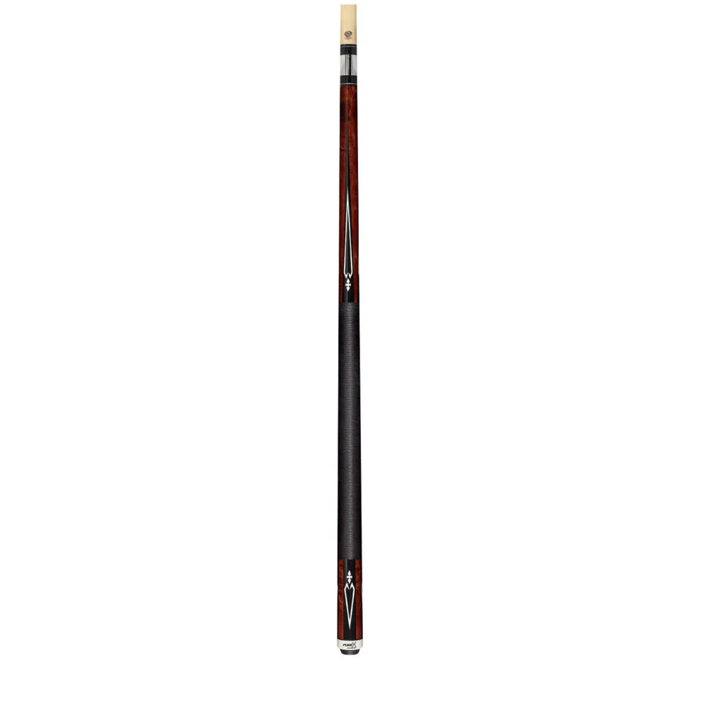 Pure X Walnut Stain Birdseye & Black/White Diamond Cue with Black Linen Wrap