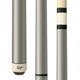 Pool cue with different designs on a white background