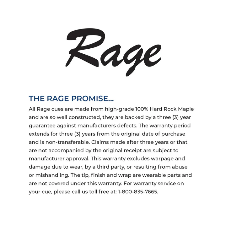 Rage product description text on a white background