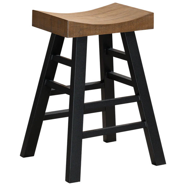 American Heritage Billiards Cheyenne Stool in Reclaimed Wood Counter Height