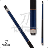 Blue pool cue with black accents on a white background, featuring the Katana brand.