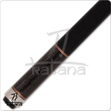 Black pool cue with rose gold accents on a white background, featuring the 'Katana' brand.