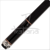 Black pool cue with rose gold accents on a white background, featuring the Katana brand.