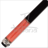 Pink and black pool cue with Katana branding on a white background