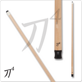 Wooden pool cue with '刀4' branding on a white background