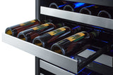 Summit 24" Wide Combination Dual-Zone Wine Cellar and 2-Drawer Refrigerator-Freezer