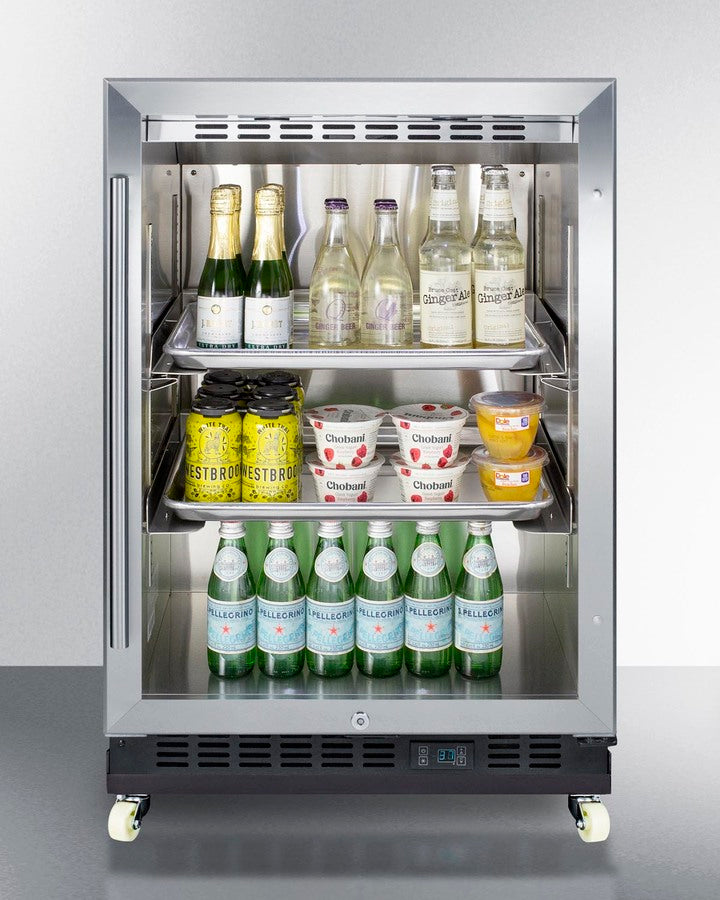 Summit Commercial 24" Wide Built-In Mini Reach-In Beverage Center with Dolly