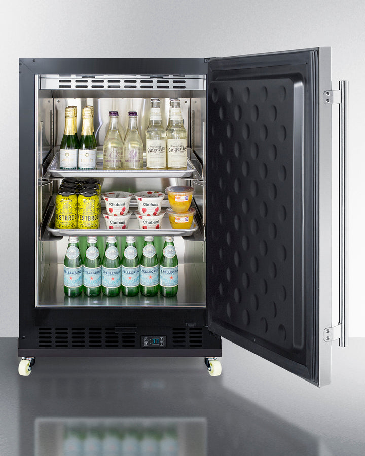 Summit Appliance 24" Wide Built-In Mini Reach-In Beverage Center with Dolly