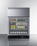 Summit Commercial 24" Wide Built-In Commercial Beverage Refrigerator With Top Drawer