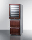 Summit 24" Wide Combination Dual-Zone Wine Cellar and 2-Drawer All-Freezer (Panels Not Included)