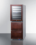 Summit 24" Wide Combination Dual-Zone Wine Cellar and 2-Drawer All-Refrigerator (Panels Not Included)