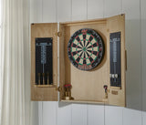 American Heritage Billiards Port Royal Dartboard Cabinet in White Oak