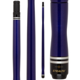 Purple cue with black tip and 'Stealth' branding on a white background