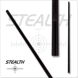 Black pool cue with 'Stealth' branding on a white background
