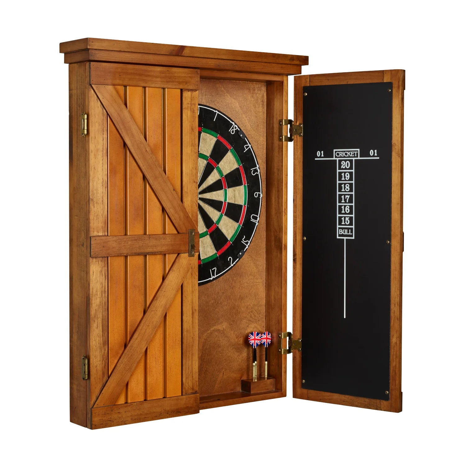 American Heritage Billiards Turnberry Dartboard Cabinet in Reclaimed Rustic