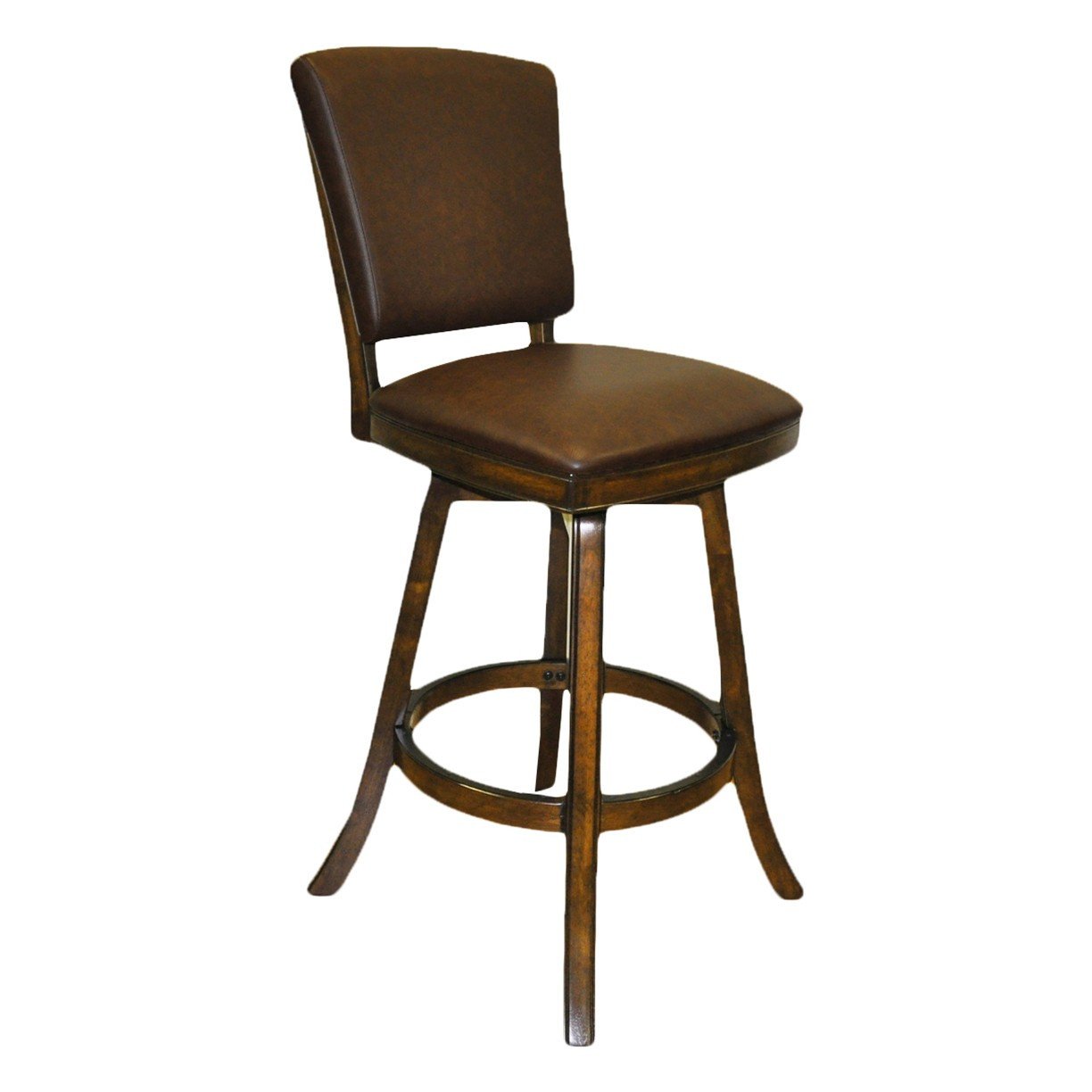 Imperial Bar Stool with Back in Antique Walnut