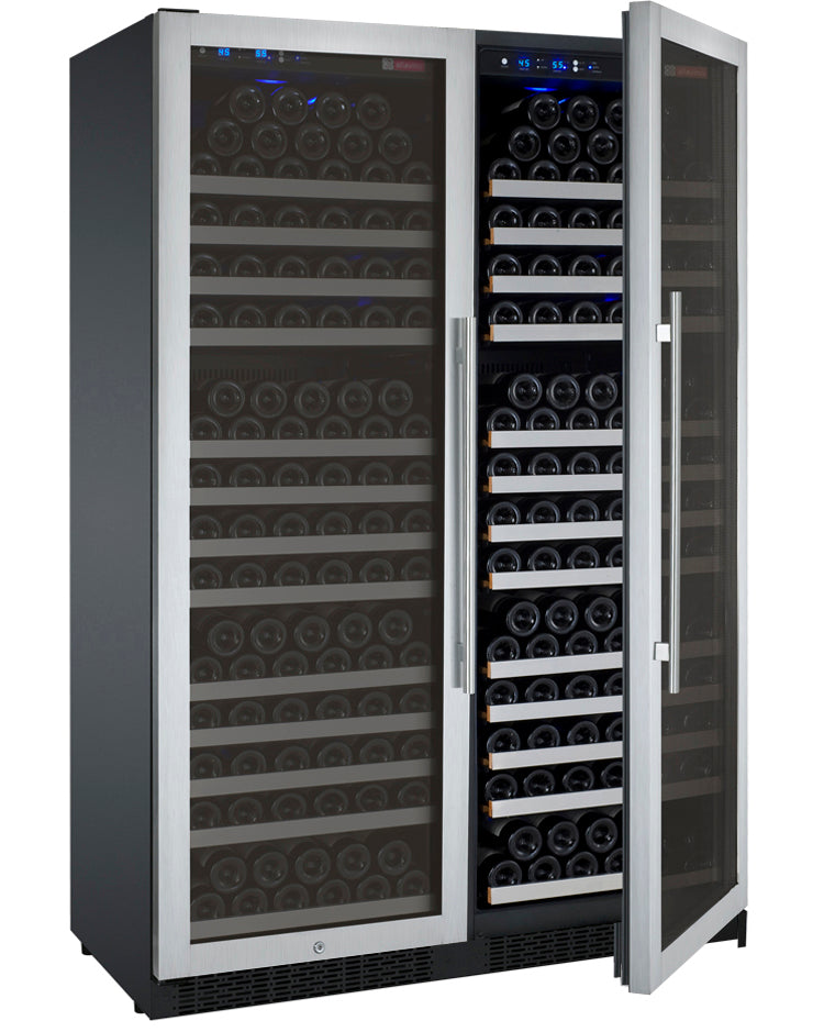 Allavino 47" Wide FlexCount II Tru-Vino 354 Bottle Dual Zone Stainless Steel Side-by-Side Wine Refrigerator