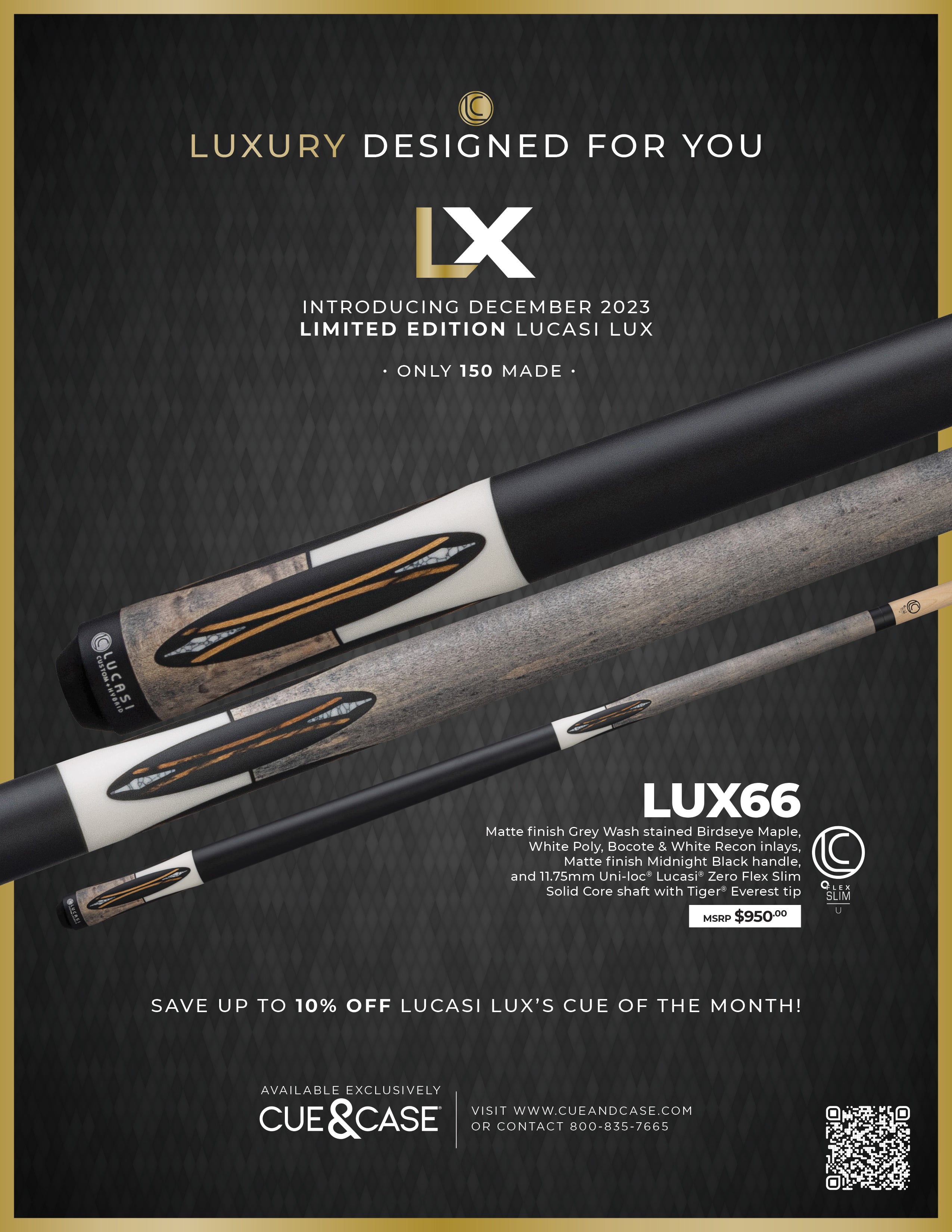 Lucasi Lux® LUX66 Pool Cue