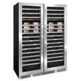 Vinotheque Double Café Dual Zone MAX Wine Cellar with Steady Temp Cooling (Stainless Steel Door)