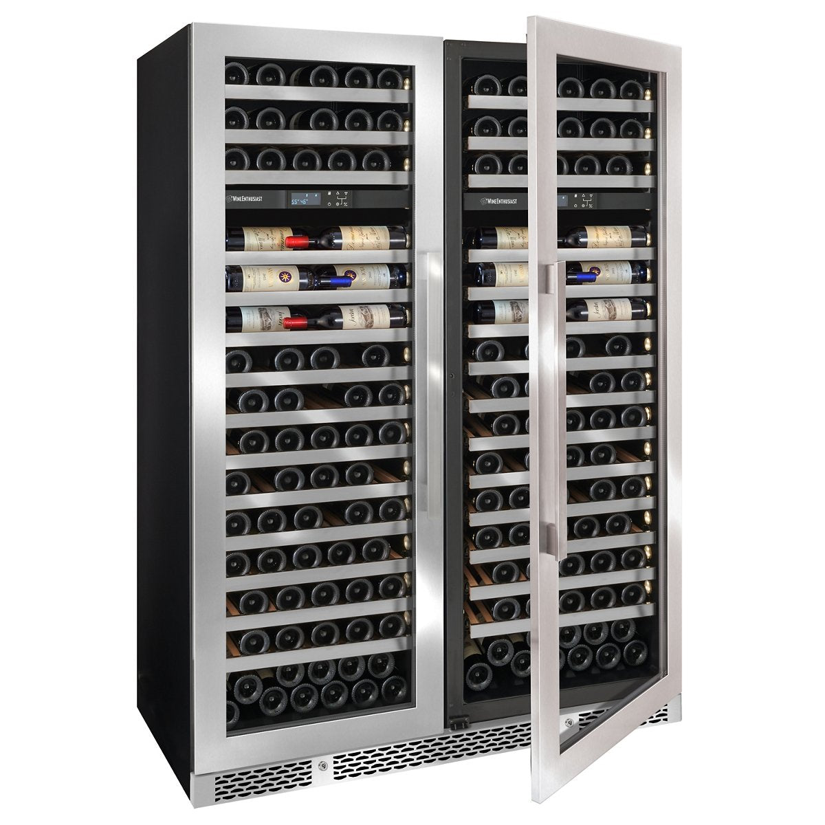Vinotheque Double Café Dual Zone MAX Wine Cellar with Steady Temp Cooling (Stainless Steel Door)