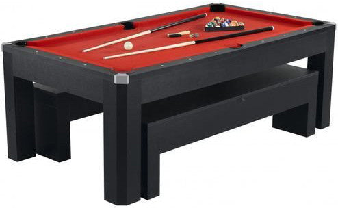 Hathaway Park Avenue 7' Pool Table Set With Benches & Top