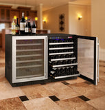 Allavino 47" Wide FlexCount II Tru-Vino 112 Bottle Dual-Zone Stainless Steel Side-by-Side Wine Refrigerator