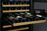 Allavino 24" Wide FlexCount II Tru-Vino 56 Bottle Single Zone Black Left Hinge Wine Refrigerator