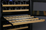 Allavino 24" Wide FlexCount II Tru-Vino 56 Bottle Dual Zone Black Right Hinge Wine Refrigerator