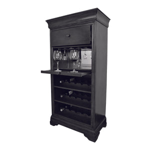 RAM Game Room Bar Cabinet w/ Wine Rack - Black
