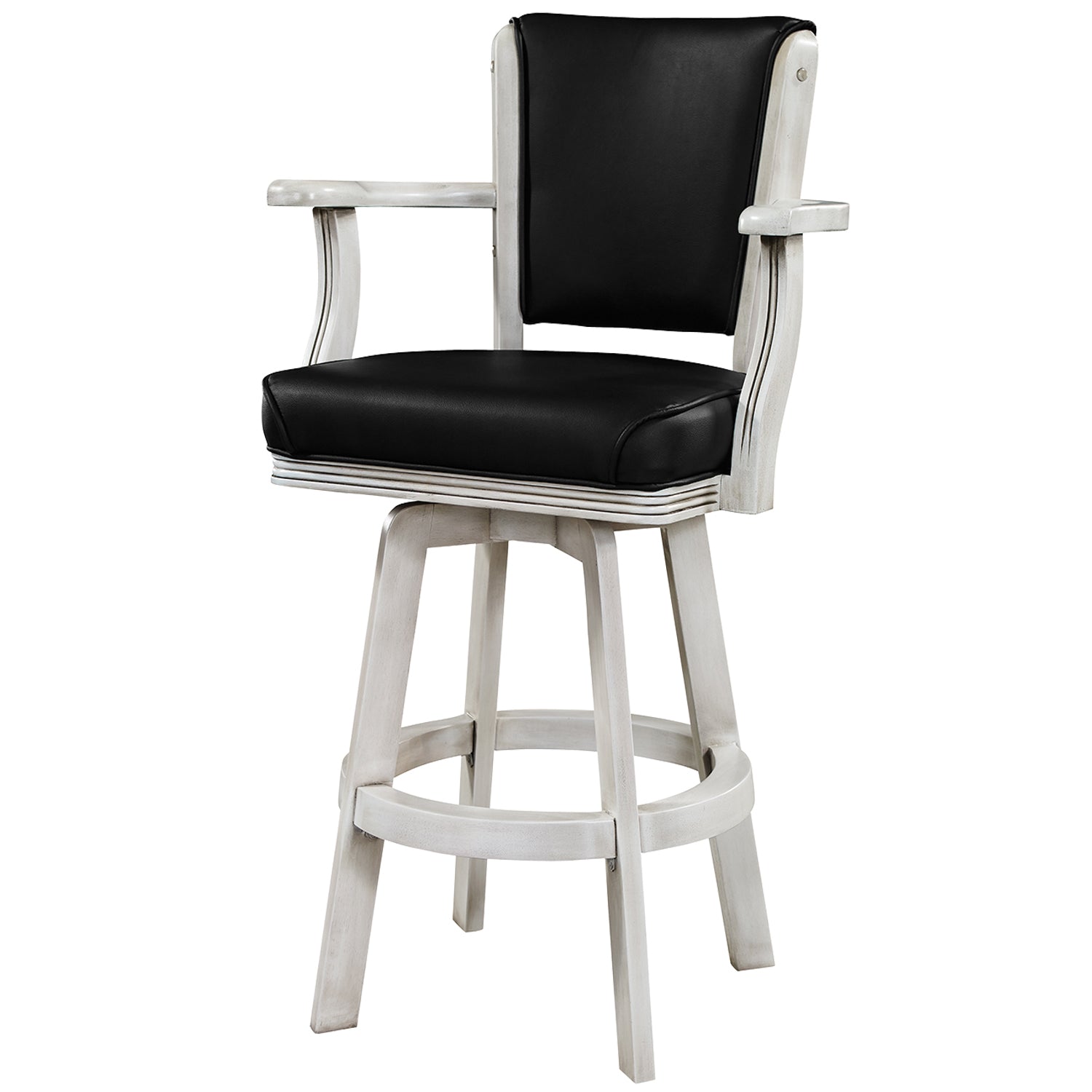 RAM Game Room Swivel Barstool with Arms - Antique White