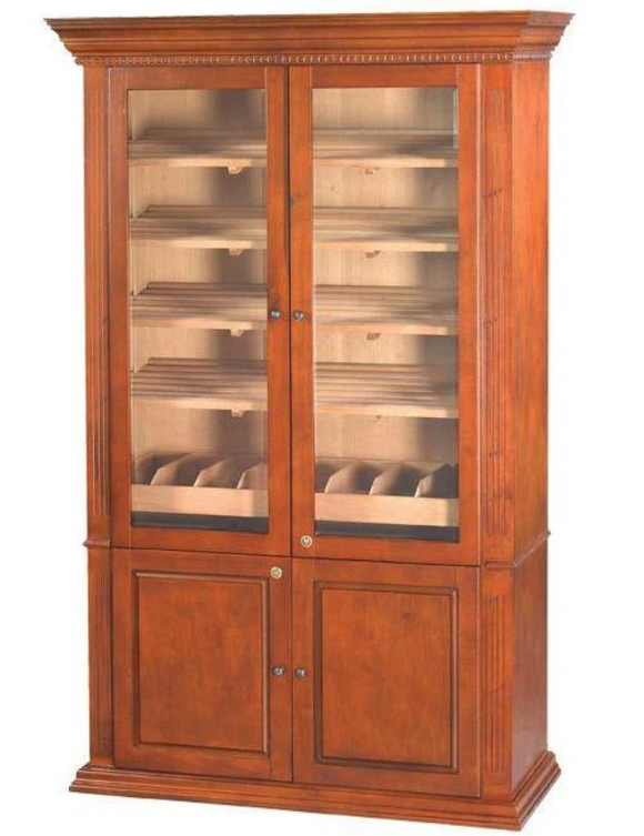 Quality Importers 5000 Ct. Walnut Commercial Humidor Cigar Cabinet in Antique Distressed