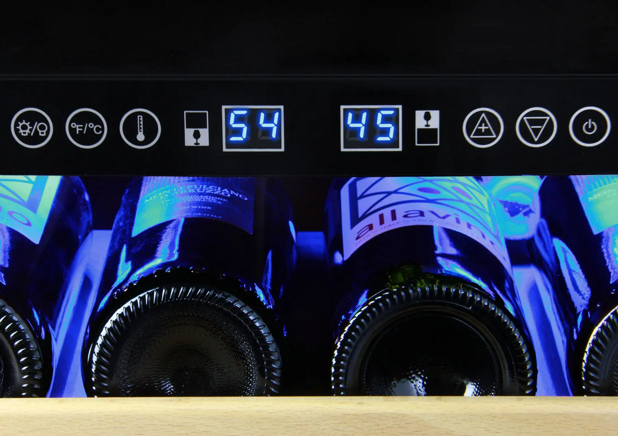 Allavino 48" Wide FlexCount Classic II Tru-Vino 346 Bottle Three Zone Stainless Steel Side-by-Side Wine Refrigerator