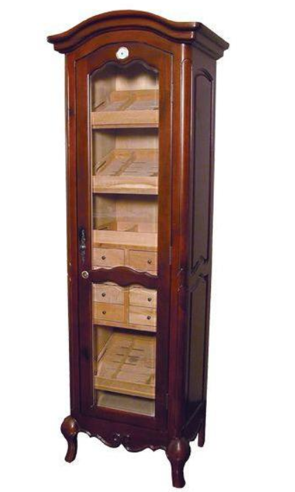 Quality Importers 3000 Ct. Antique Style Humidor Cigar Tower in French Walnut