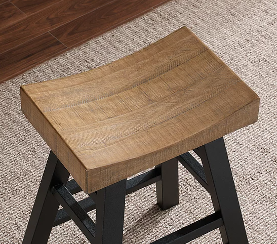 American Heritage Billiards Cheyenne Stool in Reclaimed Wood Counter Height