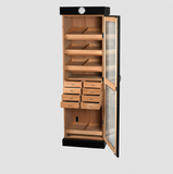Quality Importers 3000 Ct. Humidor Cigar Tower Drawer Unit in Black Oak