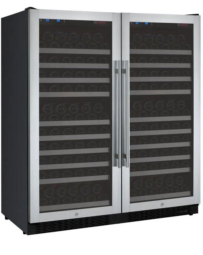 Allavino 47" Wide FlexCount II Tru-Vino 256 Bottle Dual Zone Stainless Steel Side-by-Side Wine Refrigerator