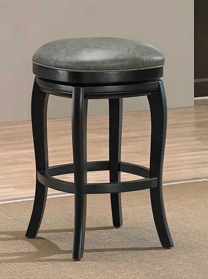 American Heritage Billiards Madrid Stool in Charcoal Bar Height
