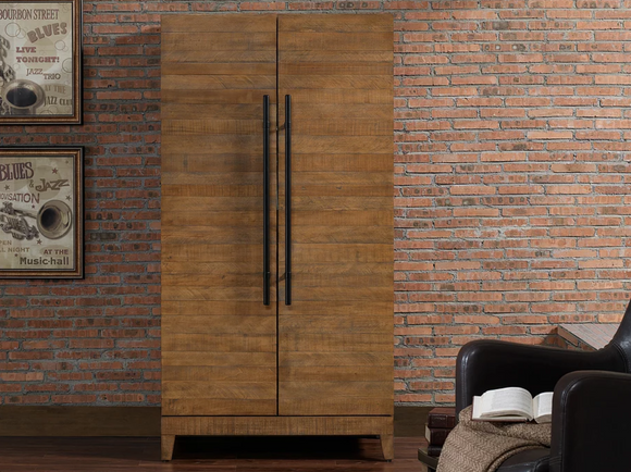 American Heritage Billiards Braxton Cabinet with stemware holders & long black handles.