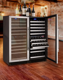 Allavino 47" Wide FlexCount II Tru-Vino 242 Bottle Four Zone Stainless Steel Side-by-Side Wine Refrigerator
