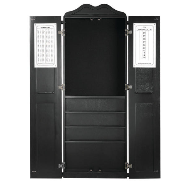 RAM Game Room Dartboard Cabinet Cue Holder - Black